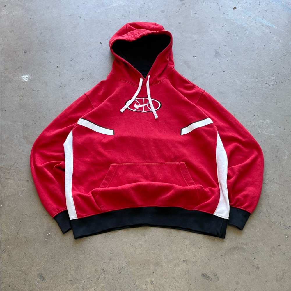 Vintage Nike Red Center Swoosh Throwback Hoodie